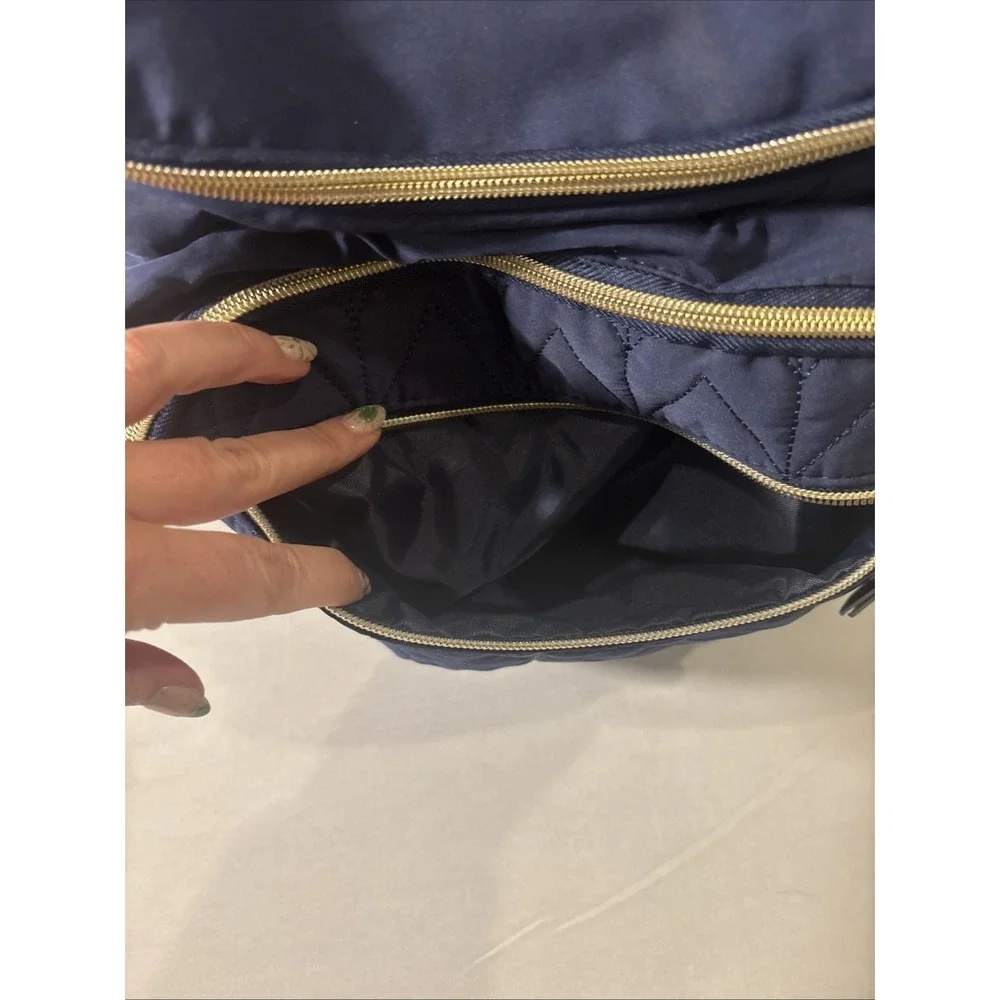 LITTLE ME Navy/Gold Tote Diaper Bag‎ Backpack 6 Pocket